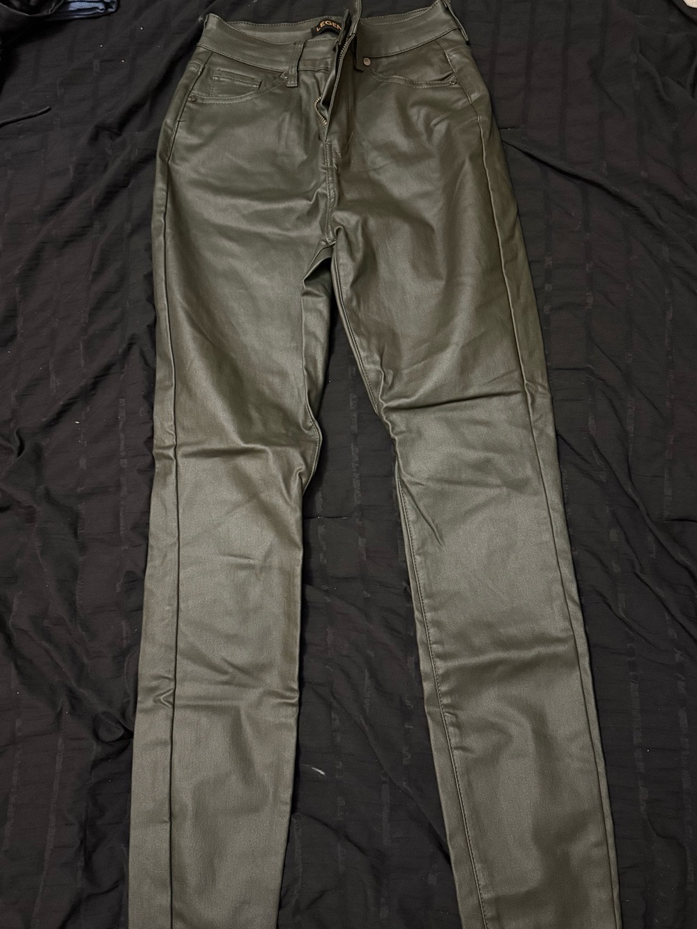 Olive Faux Leather Women’s Pants